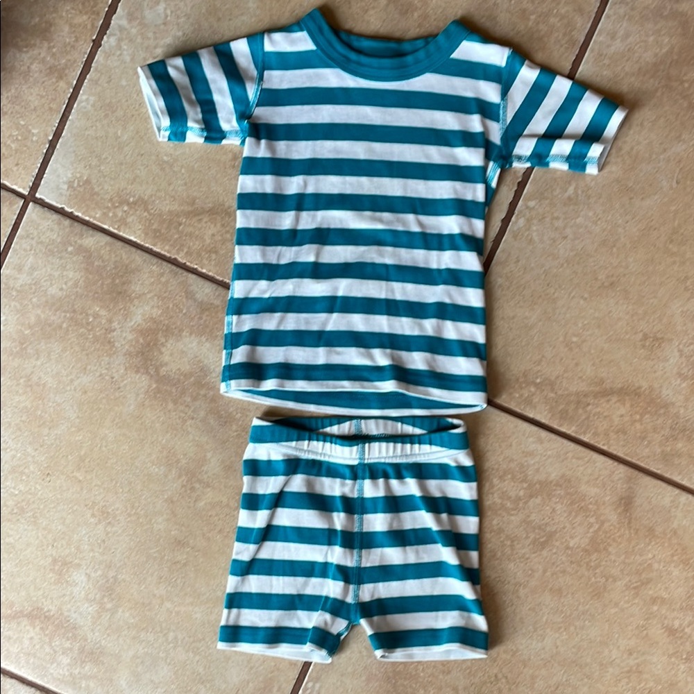 Hanna Andersson Blue and White Striped Pajama Set